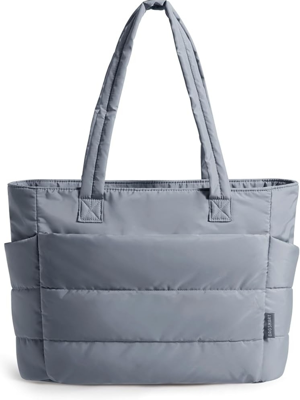 BAGSMART Tote Bag for Women, Lightweight Puffy Tote Bag Gray